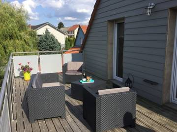 Gîte pour 9 personnes, avec jardin et terrasse à Lohr (homonymie)
