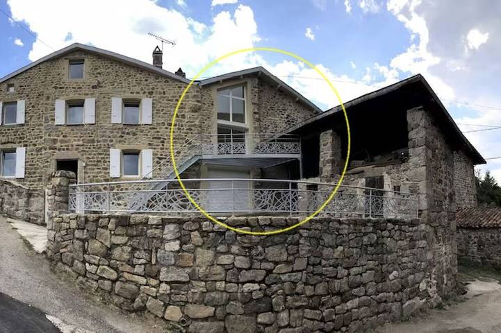 Gîte pour 5 personnes, avec balcon et jardin