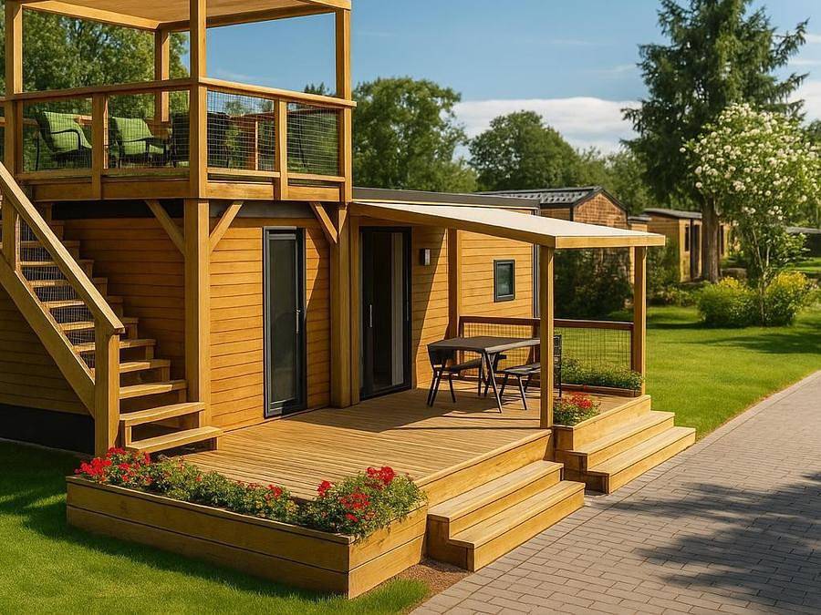 Camping Sunêlia la Baie de Saint Pol - Mobilhome 6 personas - Mobile home Prestige Plus vista mar - 3 habitaciones - 32m² - Francia in Saint-Pol-de-Léon, Ceinture Dorée