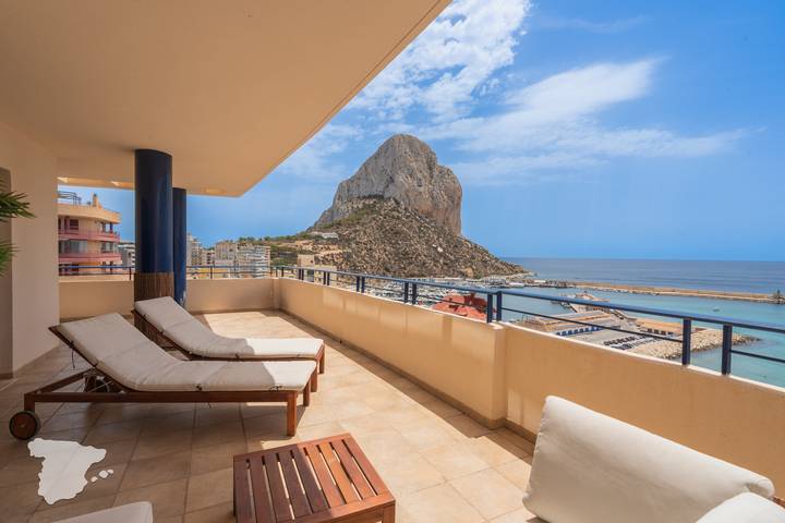 Appartement de vacances pour 4 personnes, avec Vue sur l’océan et Balcon ainsi que Terrasse et Bassin pour enfant à Calpe