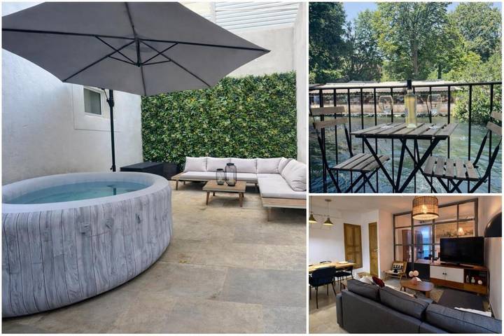 Appartement de vacances pour 4 personnes, avec Balcon et Jacuzzi ainsi que Terrasse et Vue