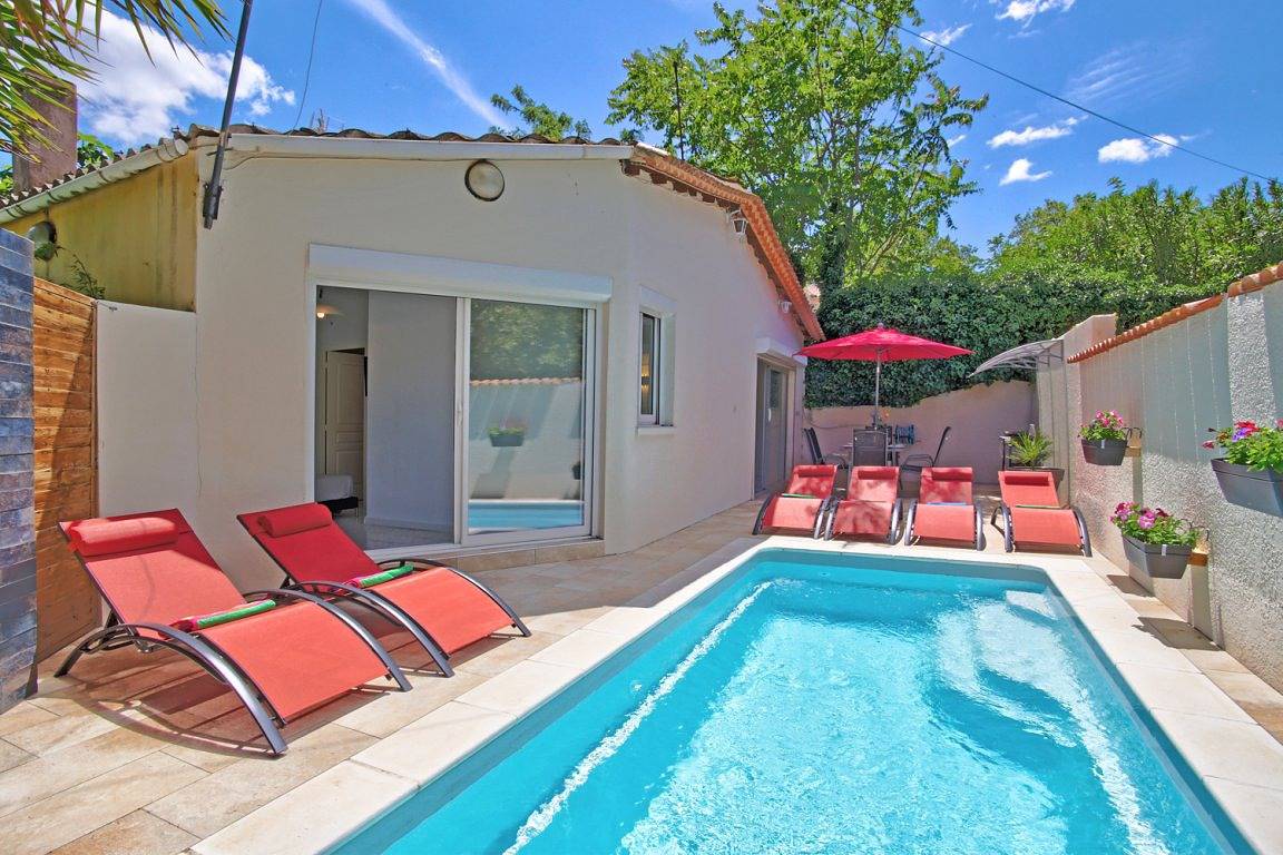 La Balinaise piscine privée chauffée 28° - climatisée zen & calme in Marseillan, Côte d'Améthyste