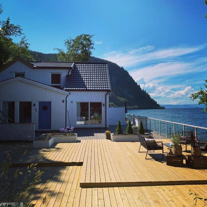 Gîte pour 6 personnes, avec Balcon et Terrasse ainsi que Jardin et Vue dans Trondheim