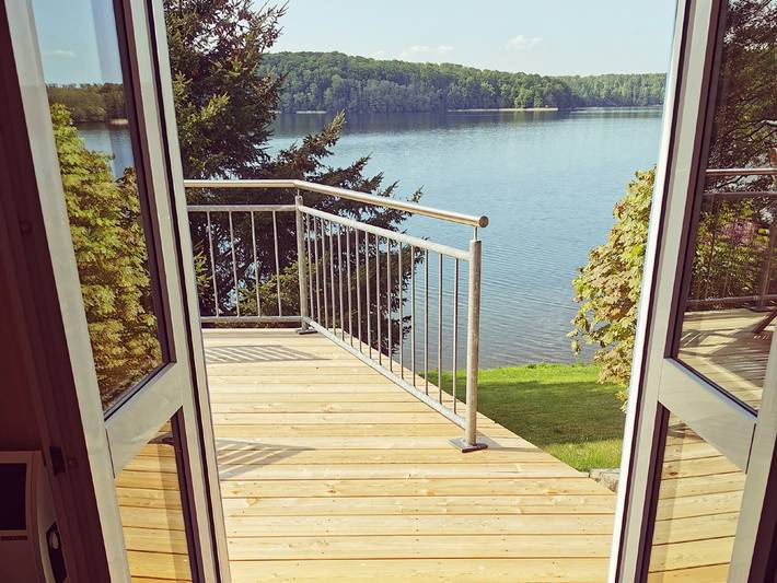 Ferienhaus für 4 Personen, mit Terrasse und Garten sowie Ausblick und Seeblick am Schweriner See
