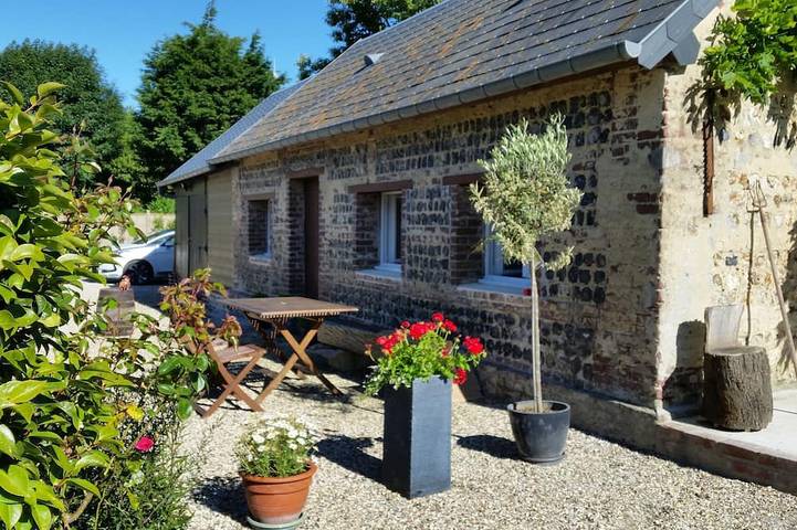 Location de vacances pour 3 personnes, avec terrasse à Octeville-sur-Mer