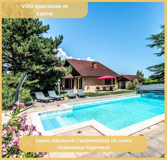 Location de vacances pour 6 personnes, avec terrasse ainsi que piscine et jardin à Massongy