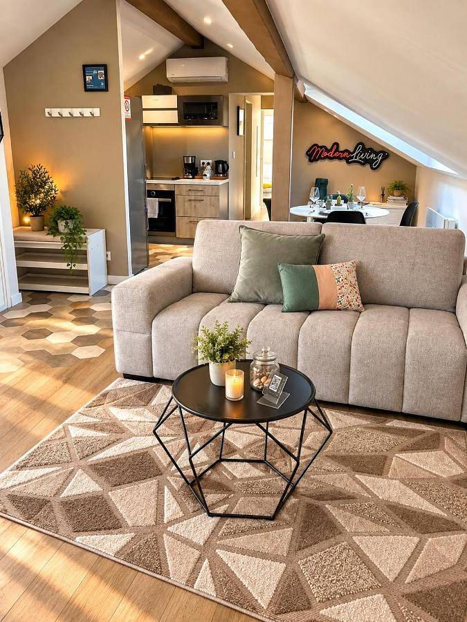 Gîte pour 4 personnes, avec Balcon ainsi que Terrasse et Vue à Huningue