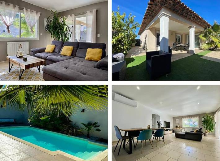 Location de vacances pour 6 personnes, avec Terrasse et Jardin ainsi que Piscine et Vue à Lavalette