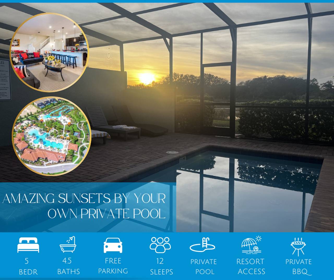 Magic Retreat near Disney, sleeps 12 Private Pool Sol101 in ChampionsGate, Central Florida