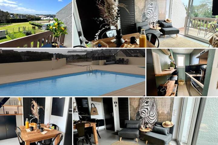 Location de vacances pour 3 personnes, avec vue ainsi que piscine et balcon, animaux acceptés à Guidel Plage - 2