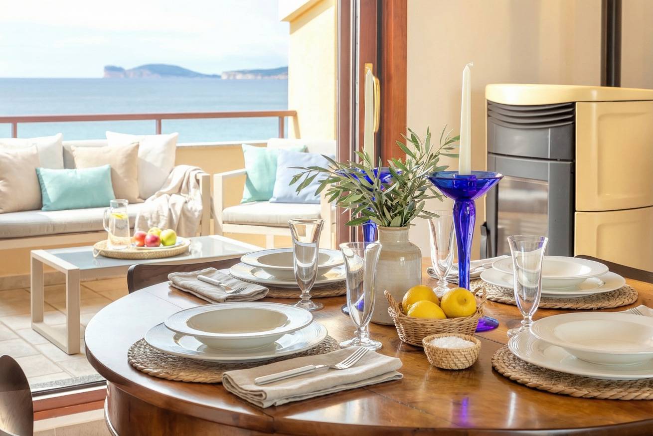 Ganze Wohnung, Vittoria Penthouse im Zentrum von Alghero mit großer Terrasse mit Blick auf das Meer, Parkplatz in Sant'Anna, Alghero