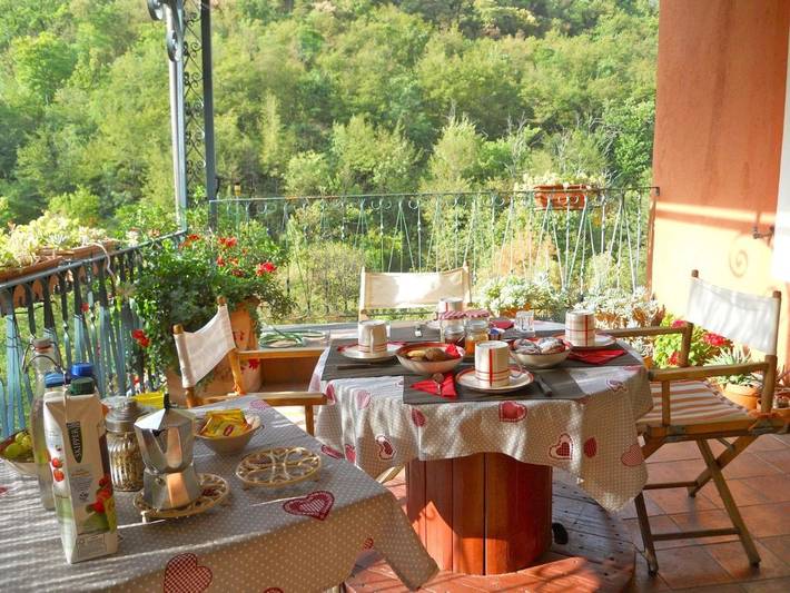 Chambre d’hôte pour 4 personnes, avec Terrasse et Vue à Castelbianco
