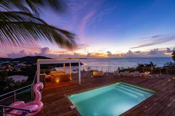 Location de vacances pour 6 personnes, avec piscine ainsi que vue et balcon dans Friars Bay Saint Martin