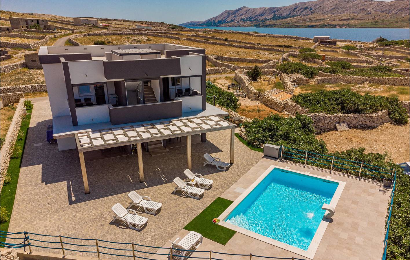 Apartamento vacacional entero, Apartamento de vacaciones para 5 personas con terraza in Kustići, Pag