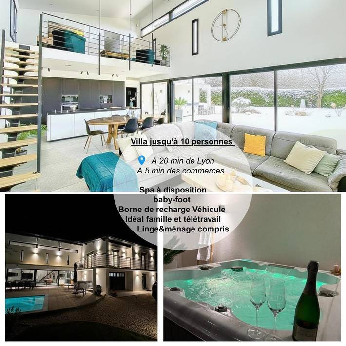 Villa pour 10 personnes, avec jacuzzi ainsi que jardin et piscine