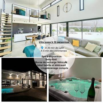 Location de vacances pour 10 personnes, avec piscine ainsi que jacuzzi et jardin à Beynost