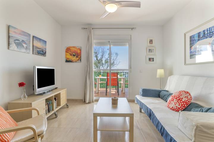 Ganze Wohnung, Ferienwohnung 'En Rotonda Atalaya' mit Meerblick, Gemeinschaftspool und WLAN in Playa de los Bateles (Conil de la Frontera), Conil de la Frontera