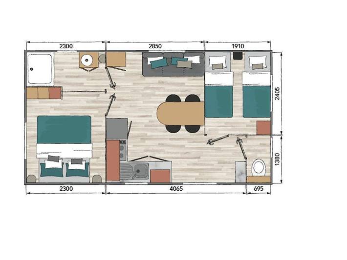 Mobil home pour 4 personnes, avec bassin pour enfant à Junas - 2