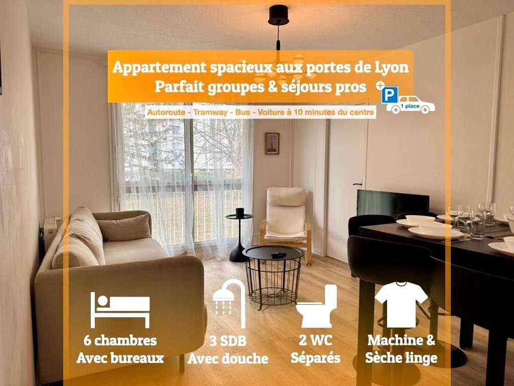 Appartement entier, St Fons-Proche de Lyon, 6 chambres, rénové in Saint-Fons, Lyon et ses environs