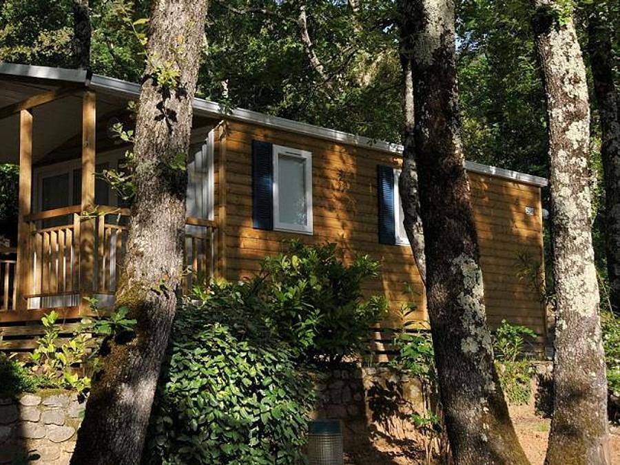 Camping Domaine Des Blachas - Mobilheim 4 personen - 4 Personen mit Terrasse + Klimaanlage + Tv - 31m² in Salavas, Gorges de l’Ardèche