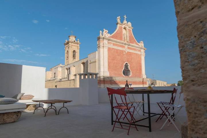Appartamento per 5 persone, con Balcone e Terrazza nonché Giardino e Panorama a Tiggiano
