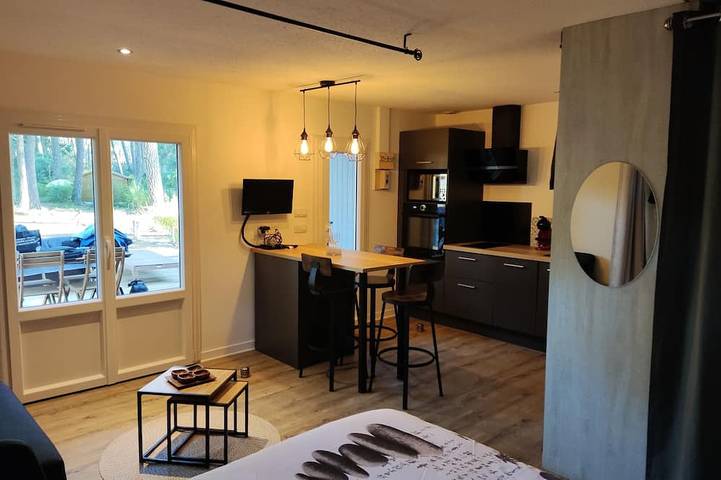 Gîte pour 3 personnes, avec terrasse ainsi que piscine et jardin à Grayan-et-l'Hôpital - 3