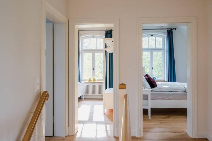 Ferienhaus, Dusche und Badewanne, 3 Schlafräume in Hermannsburg, Naturpark Südheide