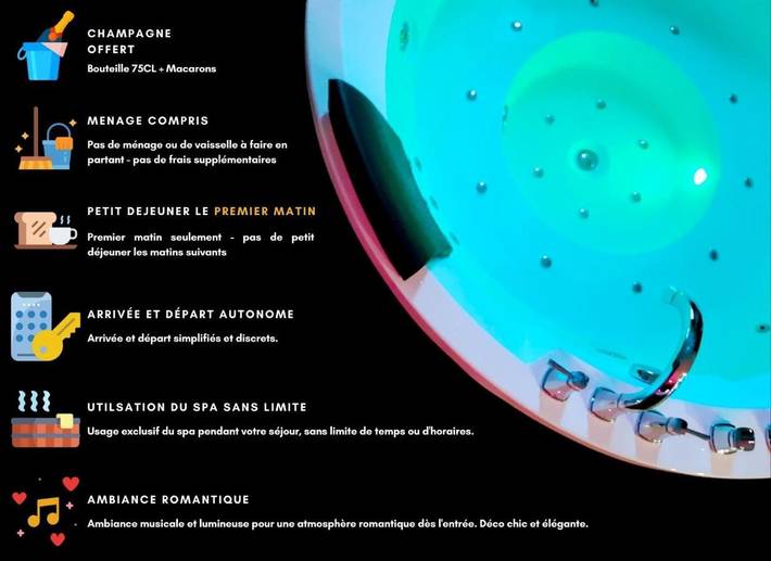 Location de vacances pour 2 personnes, avec jardin ainsi que jacuzzi et terrasse dans Petit Port - 2