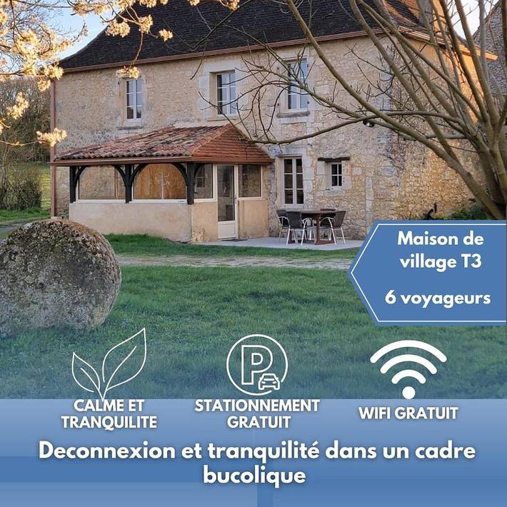 Gîte pour 5 personnes, avec terrasse et vue à Liorac-sur-Louyre