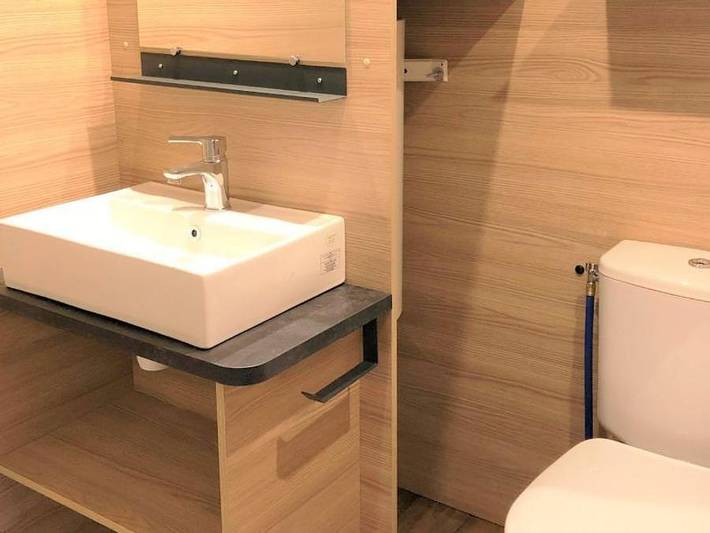 Camping Le Moulin De Bidounet - Wohnzelt auz holz 5 personen - Bali-Lodge mit Sanitäranlagen in Moissac, Tarn-et-Garonne