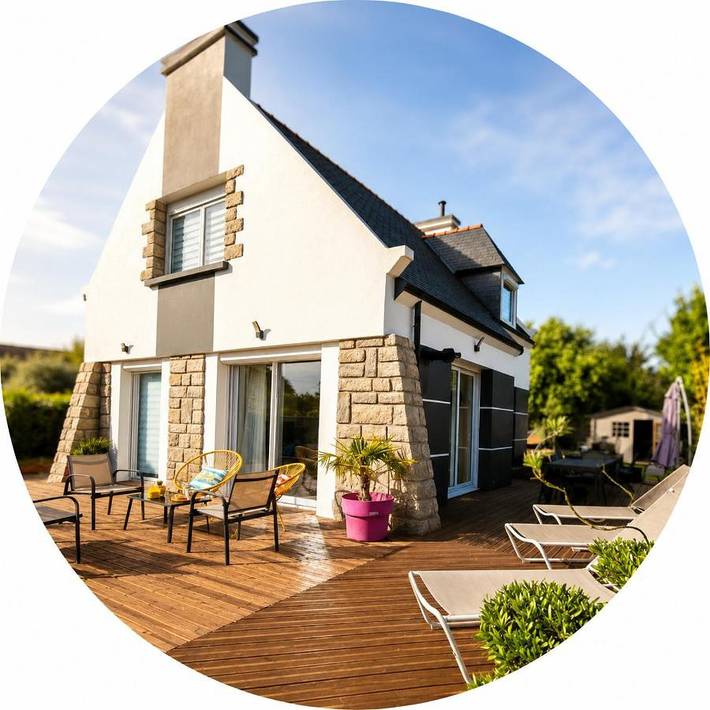 Location de vacances pour 10 personnes, avec jardin dans Plage Kerler Fouesnant