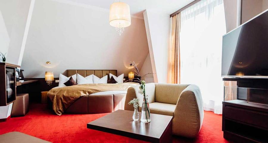 Hotel für 2 Personen, mit Terrasse und Garten sowie Sauna und Ausblick in Grimma