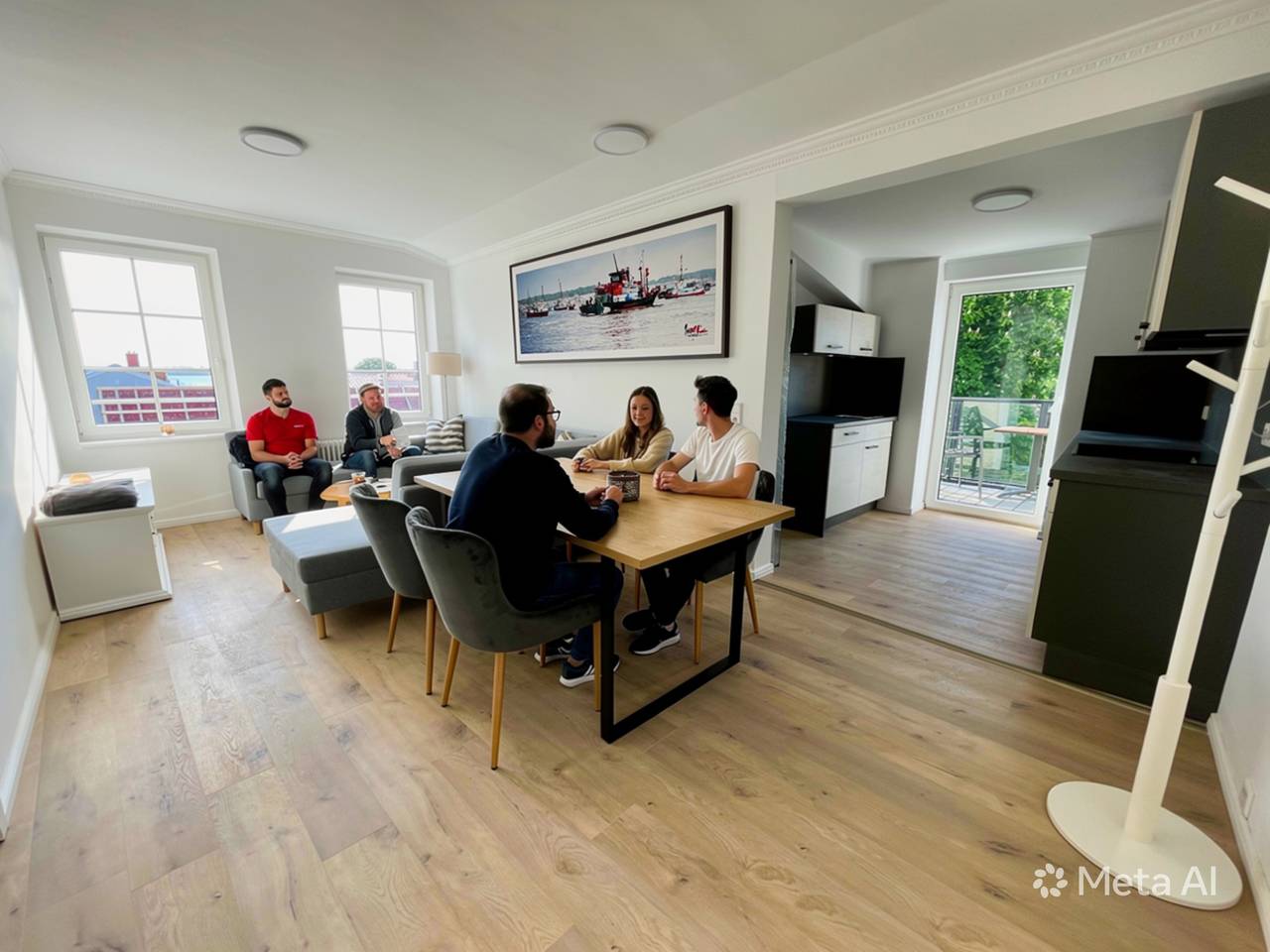 Ganze Wohnung, Ferienwohnung 'Panoramablick' mit Meerblick, Wi-Fi und Balkon mit Abendsonne in Altefähr, Rügen