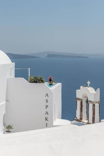 Hôtel pour 3 personnes, avec jardin ainsi que vue et piscine à Oia