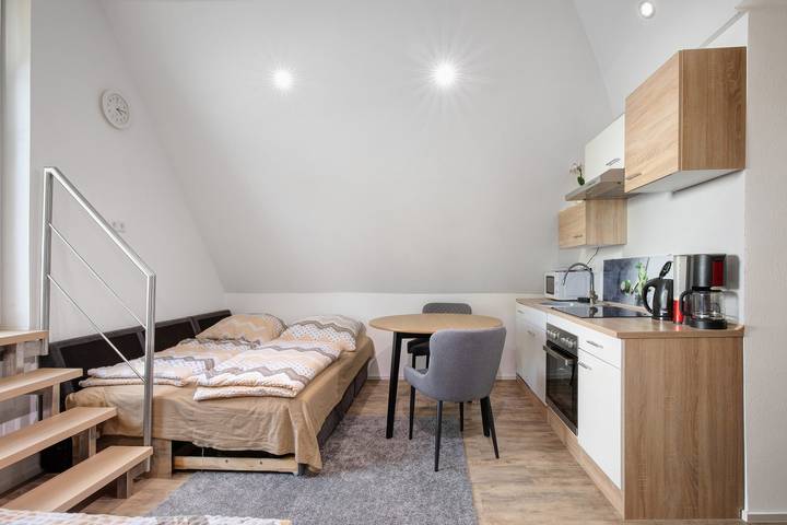 Studio entier, Studio « Ferienwohnung Erhardt » avec terrasse privée et Wi-Fi à Günzburg in Legoland Deutschland, Guntzbourg