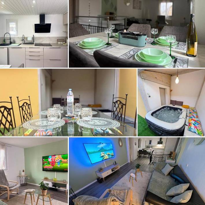 Gîte pour 6 personnes, avec jacuzzi et jardin, adapté aux familles à Obermorschwihr