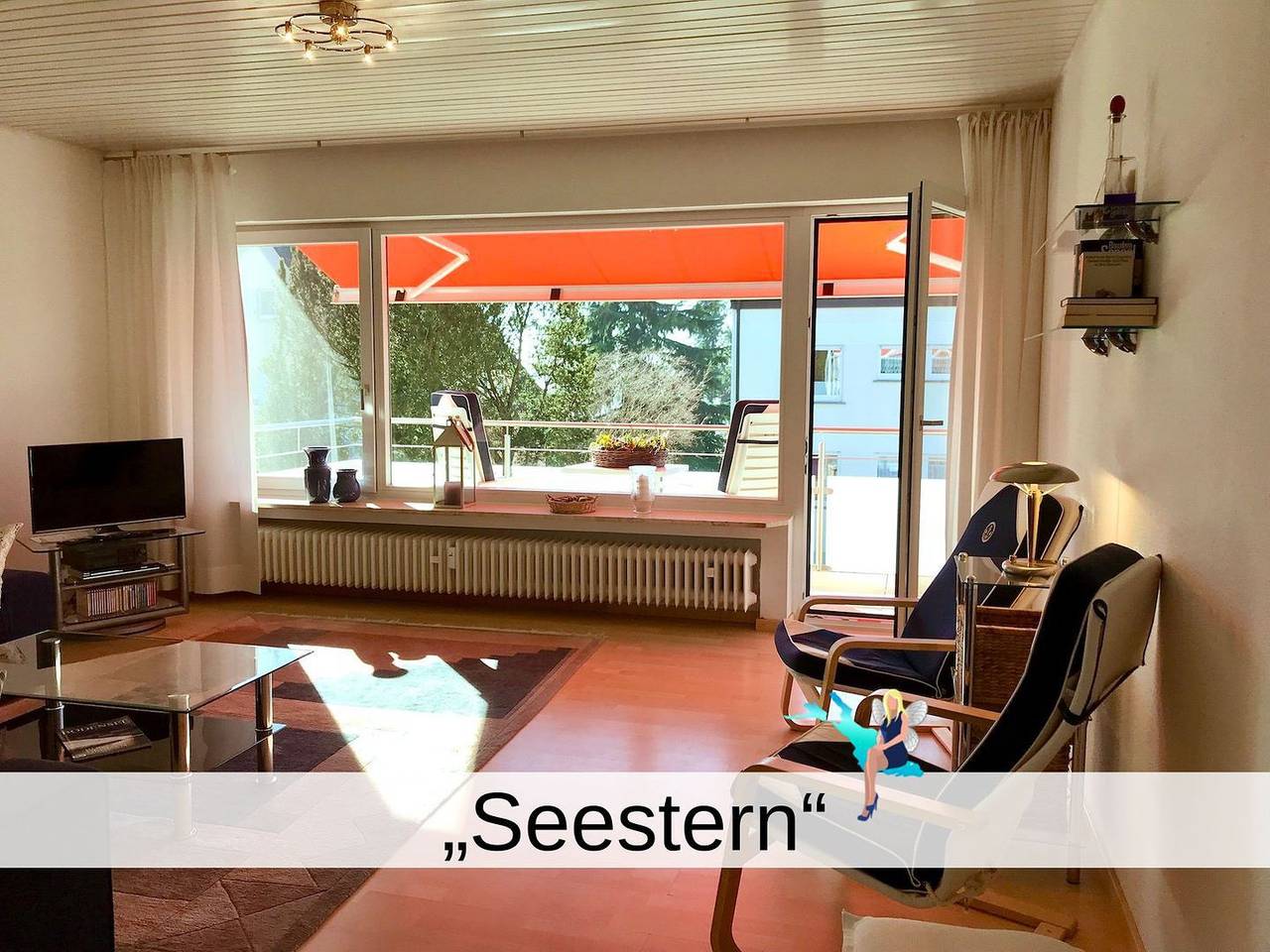 Ganze Wohnung, Ferienwohnung Seestern - Seenah, lichtdurchflutet mit 2 Balkonen und Stellplatz in Langenargen, Region Bodensee-Oberschwaben