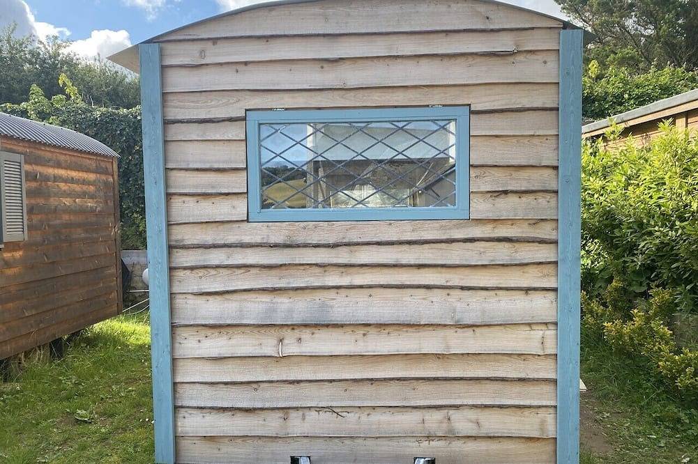 Modern Shepherd's Hut at St Anne's in Plymouth, South Devon