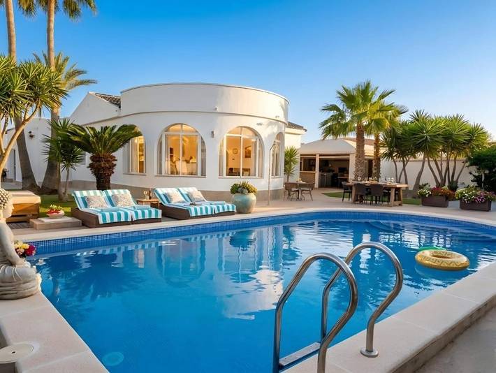 Chalet para 14 personas, con vistas y vistas al lago además de jardín y piscina en El Chaparral