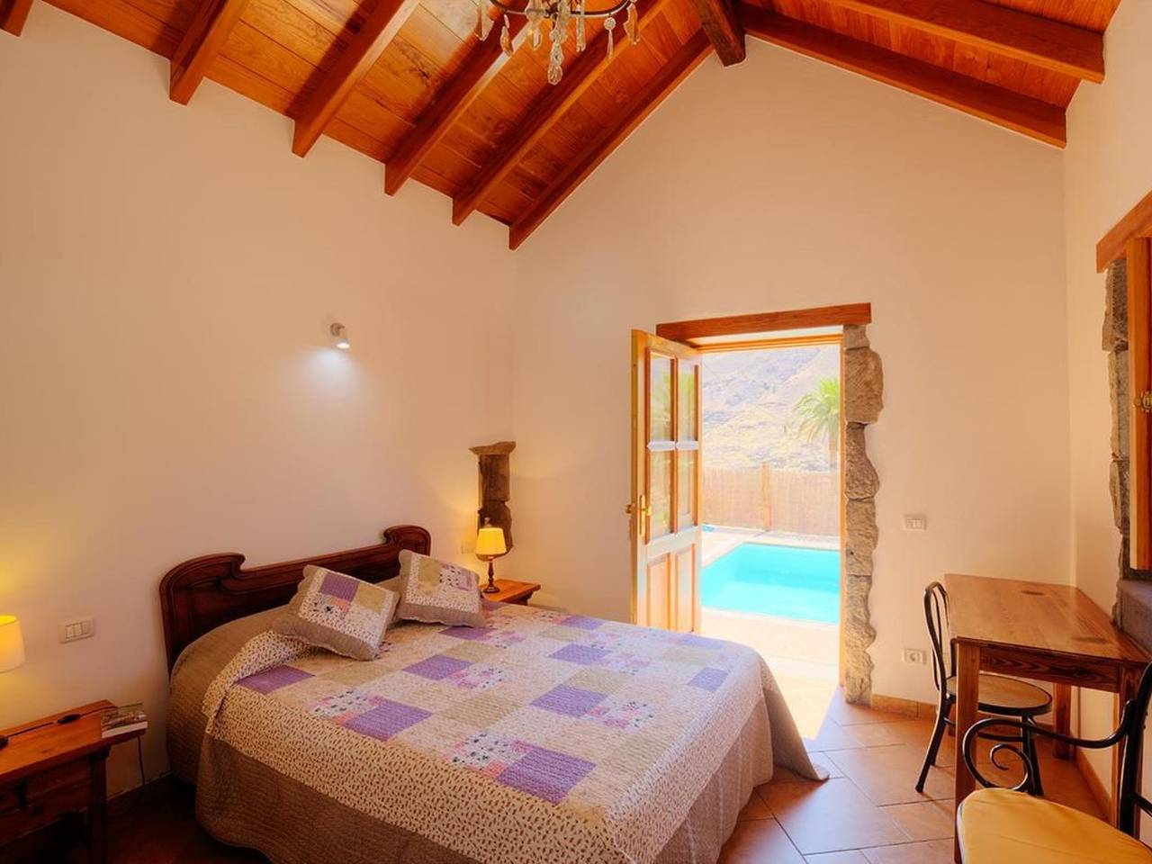 Komfortables Ferienhaus mit privatem Pool und id in El Risco, Agaete