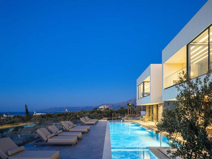 Villa met panoramisch uitzicht op zee in Hersonissos in Limenas Chersonisou, Iraklio-Heraklion en omgeving