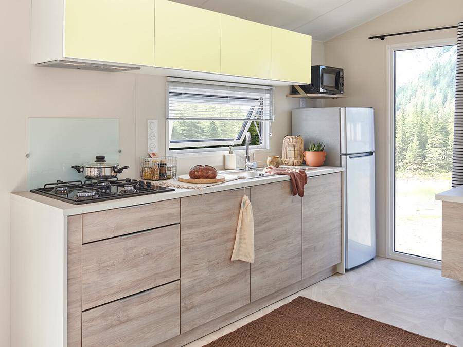 Flower Camping les Nauves - Mobilheim 4 personen - Premium 33m² (2 Schlafräume - 4Pers) + Geschirrspüler in Belvès, Périgord Noir