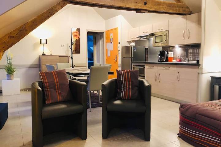 Appartement de vacances pour 4 personnes, avec jardin et jacuzzi ainsi que sauna et terrasse, animaux acceptés