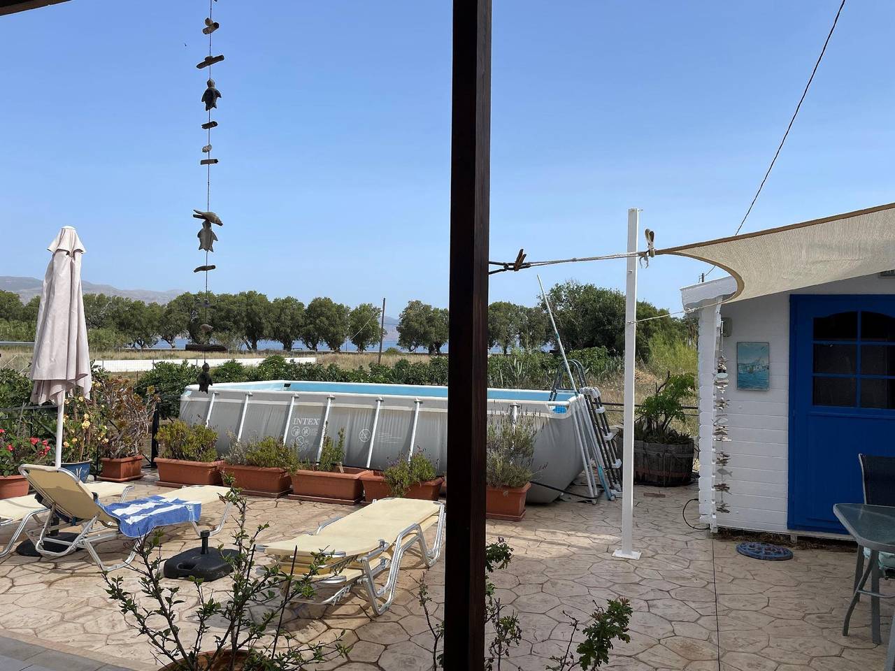 Ferienhaus mit Garten und Meerblick in Tavronitis in Tavronitis, Chania und Umgebung