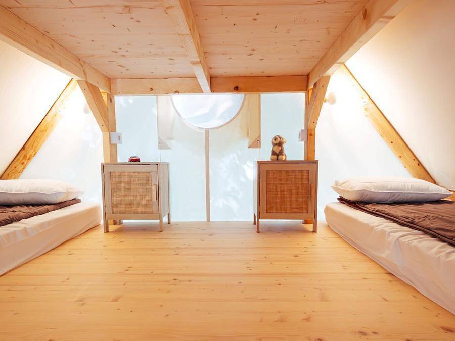 Camping Pene Blanche - Safarizelt 4 personen - Lodge Trappeur 4 Pers. in Loudenvielle, Französische Pyrenäen