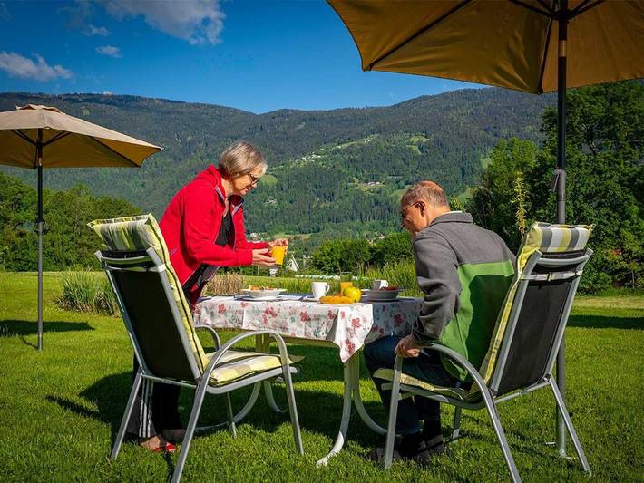 Pension Strauß - Einbettzimmer mit Seeblick in Ossiach, Bezirk Feldkirchen