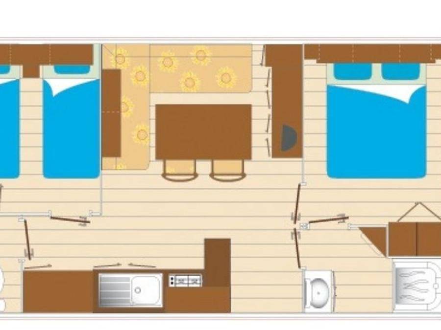 Camping Les Pirons  - Mobilhome 4 personas - Casa móvil Cocoon 23m² para 4 personas y 2 dormitorios - casa móvil in Château-d'Olonne, Les Sables-d'Olonne