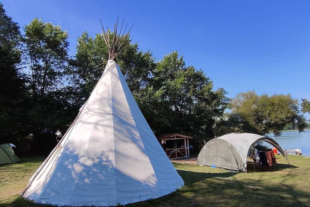 Tipi Camp für Gruppen direkt am See, Seenplatte in Himmelpfort, Ruppiner Seenland