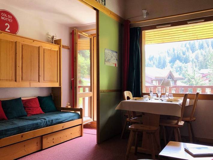 Ganzes Studio, Gemütliches Studio an der Piste mit Parkplatz und Balkon, ideal für 4 Personen in Valmorel, Les Avanchers-Valmorel