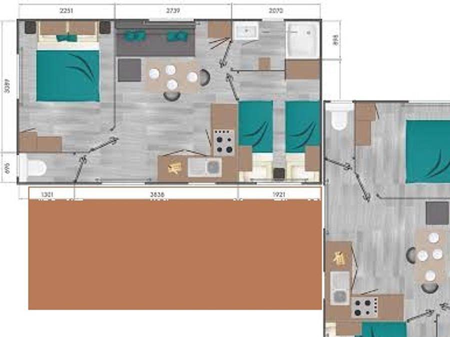 Camping de Boyse - Mobile home 8 persons - 4-bedroom Tribu cabin in Champagnole, Jura